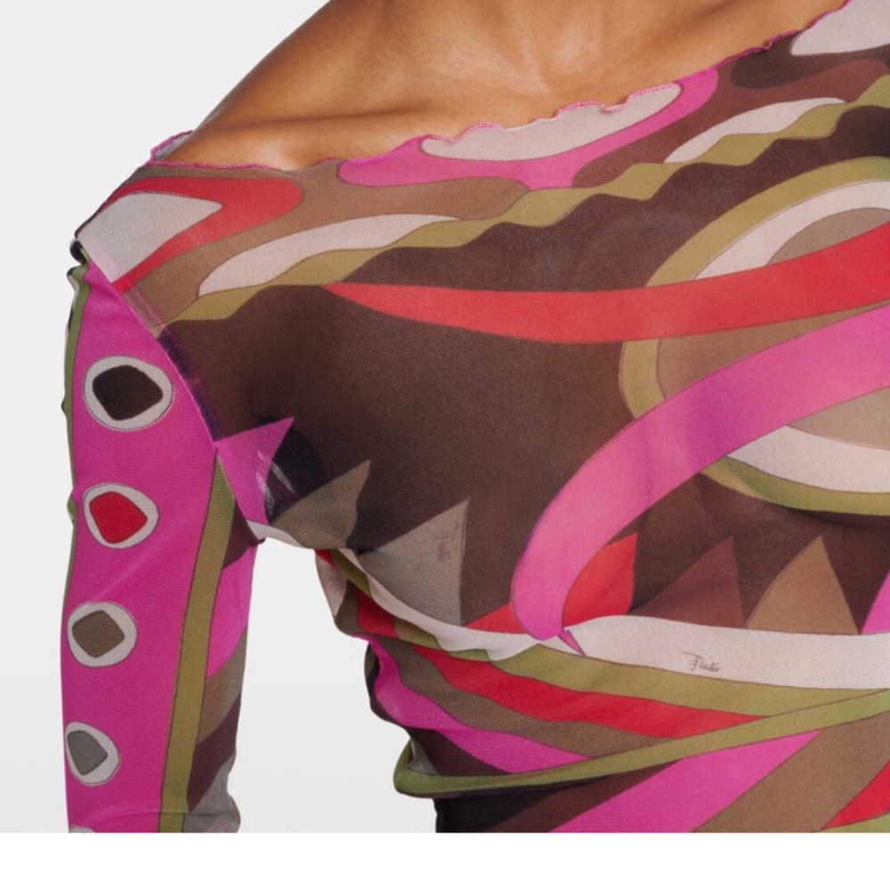 Pucci Red Vivara Maxi See Through Dress IT 42 - Picture 3 of 8